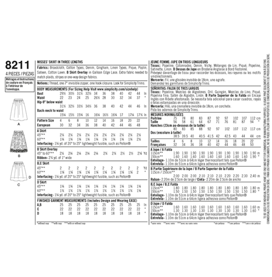 Simplicity 8211D5 snitmønster