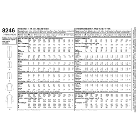 Simplicity 8246R5 snitmønster