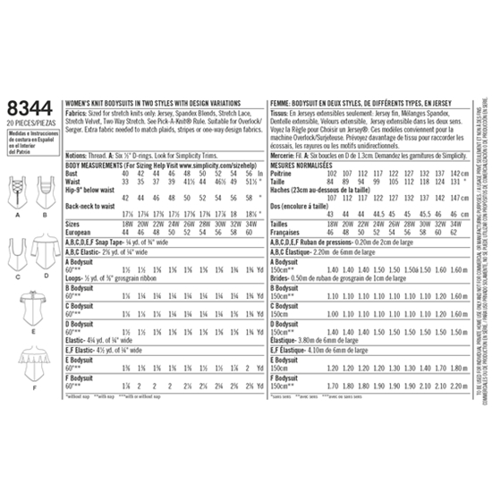 Simplicity 8344G5 snitmønster
