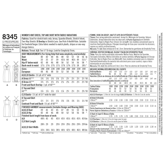 Simplicity 8345G5 snitmønster