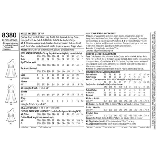 Simplicity 8380D5 snitmønster