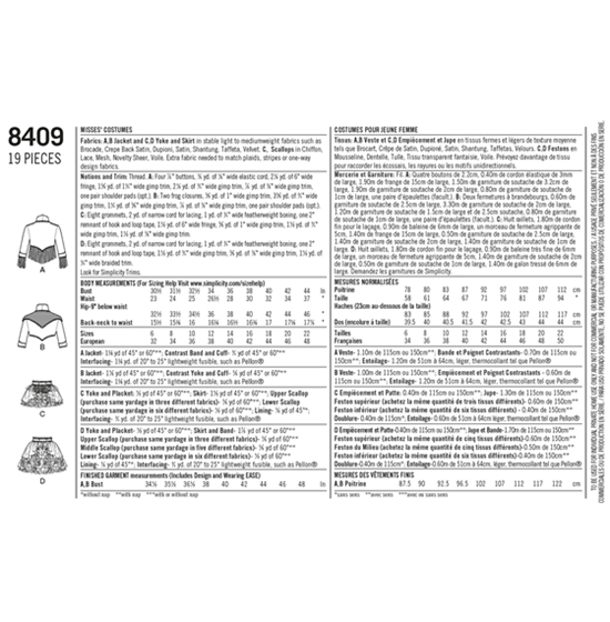 Simplicity 8409R5 snitmønster