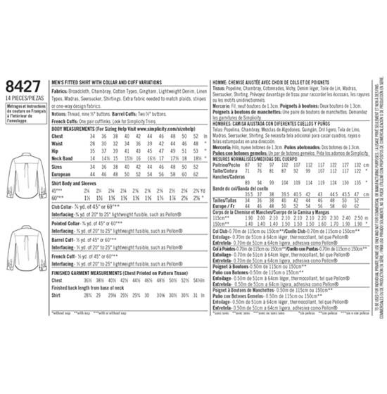 Simplicity 8427AA snitmønster