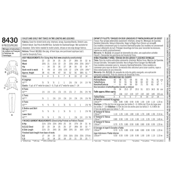 Simplicity 8430K5 snitmønster