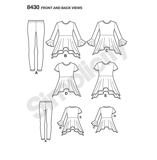 Simplicity 8430K5 snitmønster