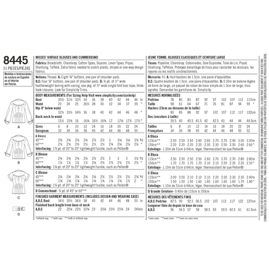 Simplicity 8445U5 snitmønster