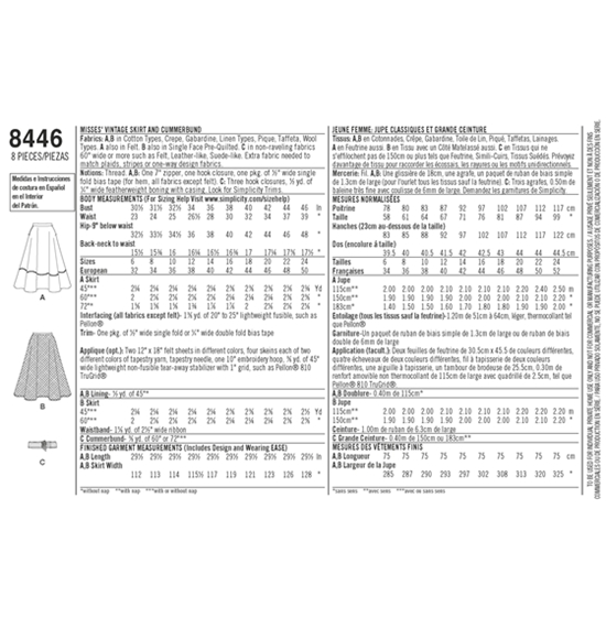 Simplicity 8446U5 snitmønster