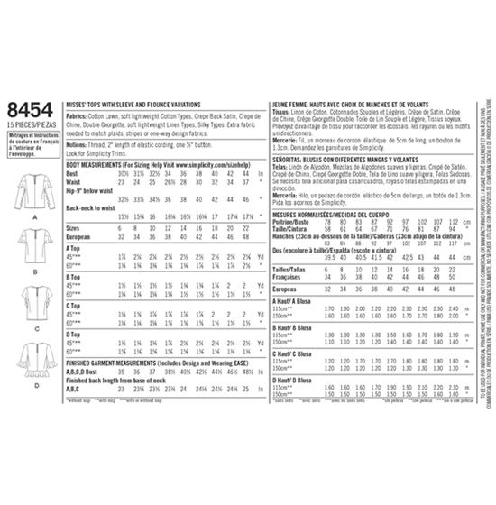 Simplicity 8454R5 snitmønster