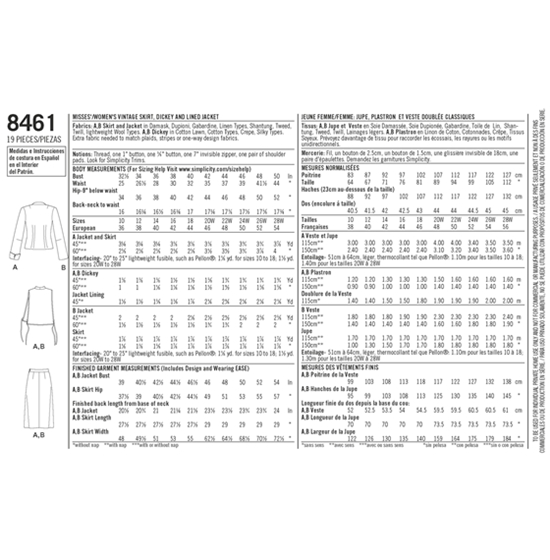 Simplicity 8461BB snitmønster