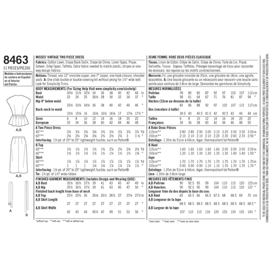 Simplicity 8463H5 snitmønster