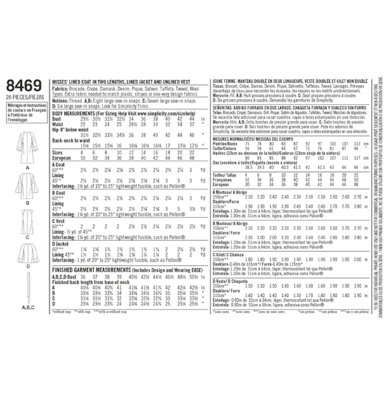 Simplicity 8469D5 snitmønster