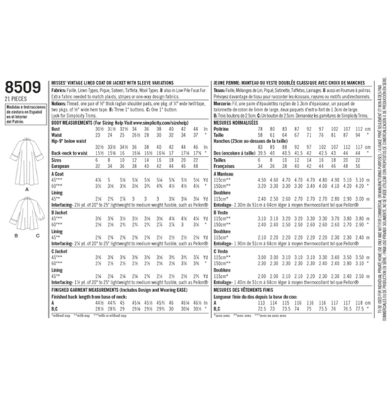 Simplicity 8509H5 snitmønster