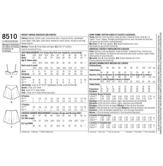 Simplicity 8510D5 snitmønster